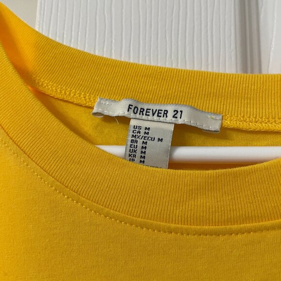 FOREVER 21 Yellow T-shirt - Size Medium - Picture 2 of 4